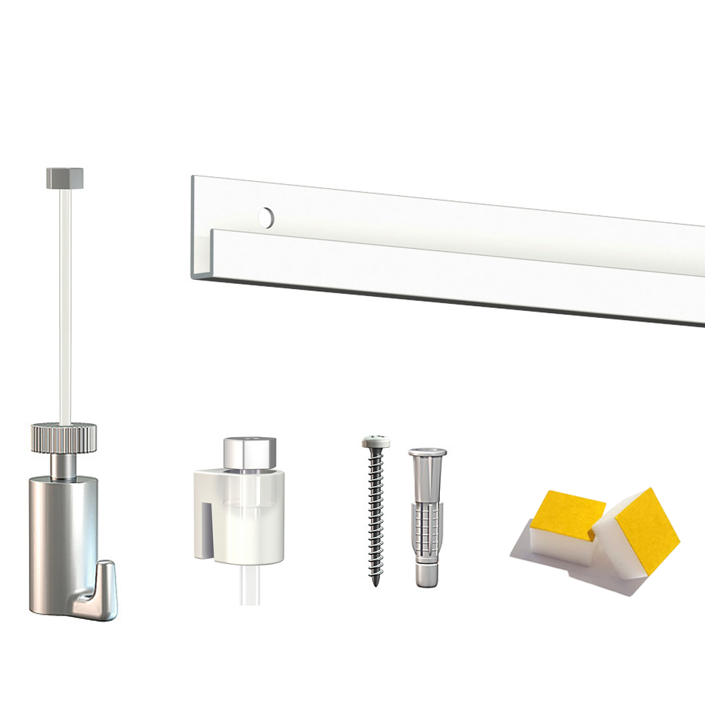 Cimaise Box Artiteq Classic PREMIUM + fils perlon - Kit accrochage tableau