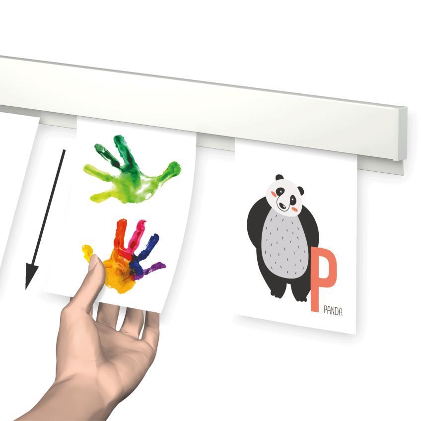 Info Rail Blanc pour suspendre dessin, poster, feuilles de présentation - Cimaise Artiteq