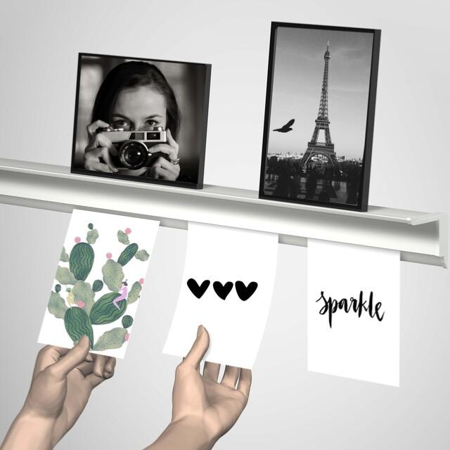 Info Rail + Blanc 200cm (matériel de fixation et embouts de rail inclus)