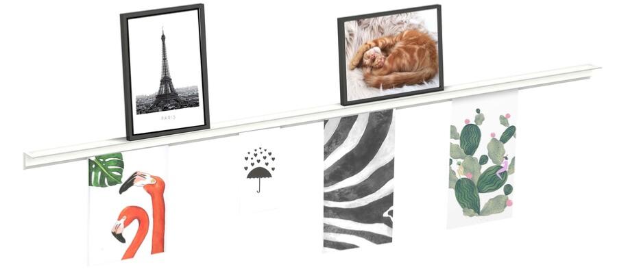 Info Rail + Blanc 200cm (matériel de fixation et embouts de rail inclus)