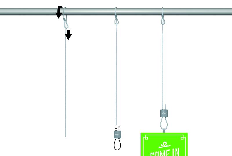 Loop Hanger + Câble acier à oeillet 1 mm 200cm - Artiteq