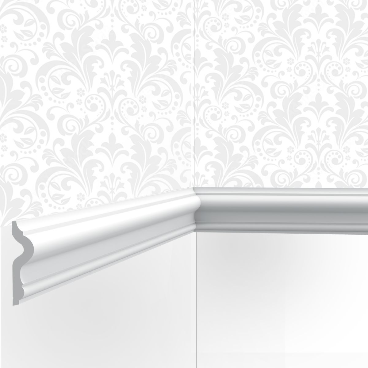 Picture rail / wall molding M07 Picture rails and more -7.5x2.0x200cm (hxpx L)