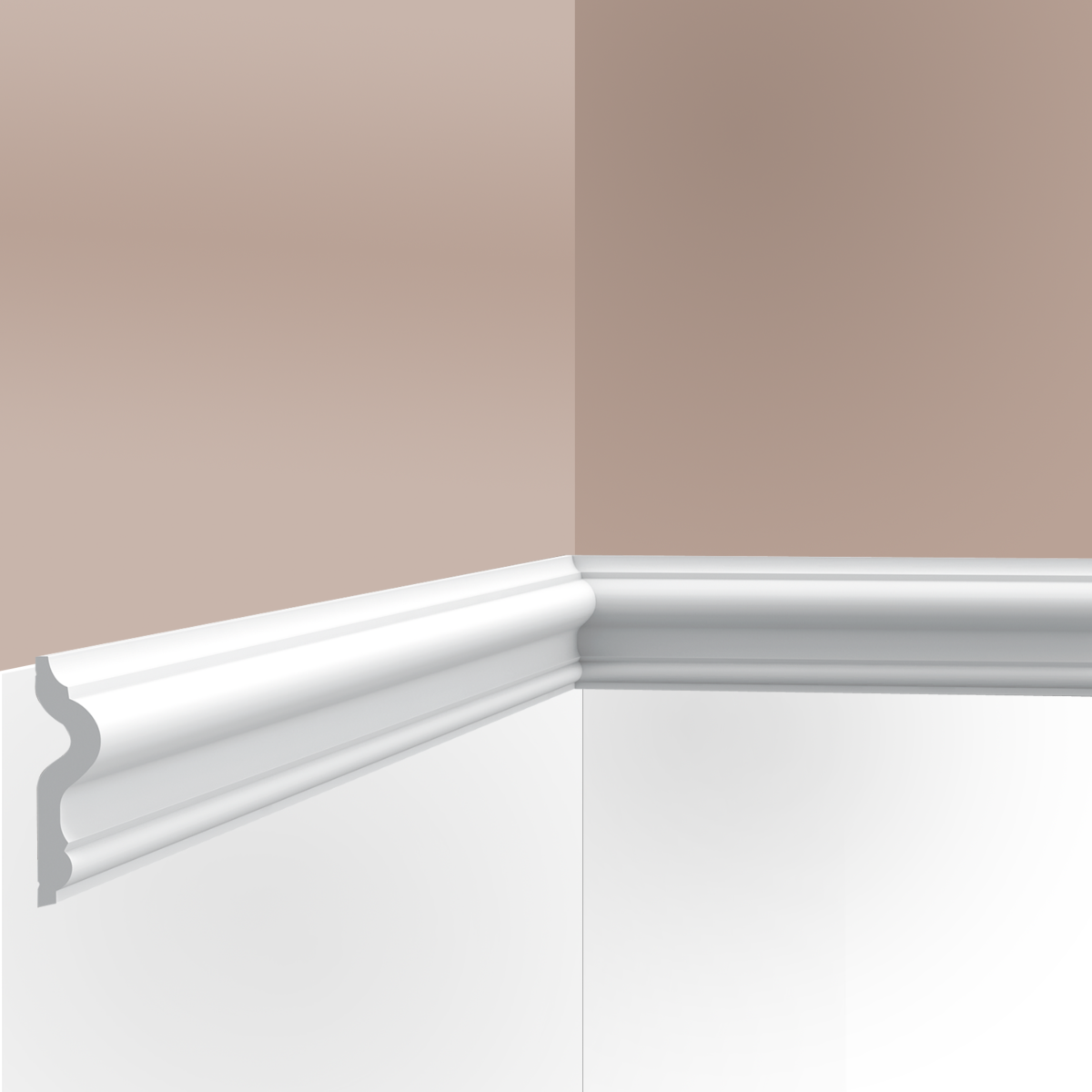 Picture rail / wall molding M07 Picture rails and more -7.5x2.0x200cm (hxpx L)