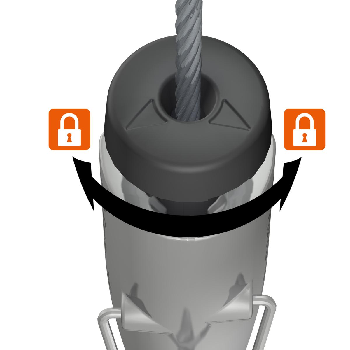 Crochet autobloquant H700 sécurisé 70 kg pour câble 2,5 mm - Cimaise tableau Museum Line Newly