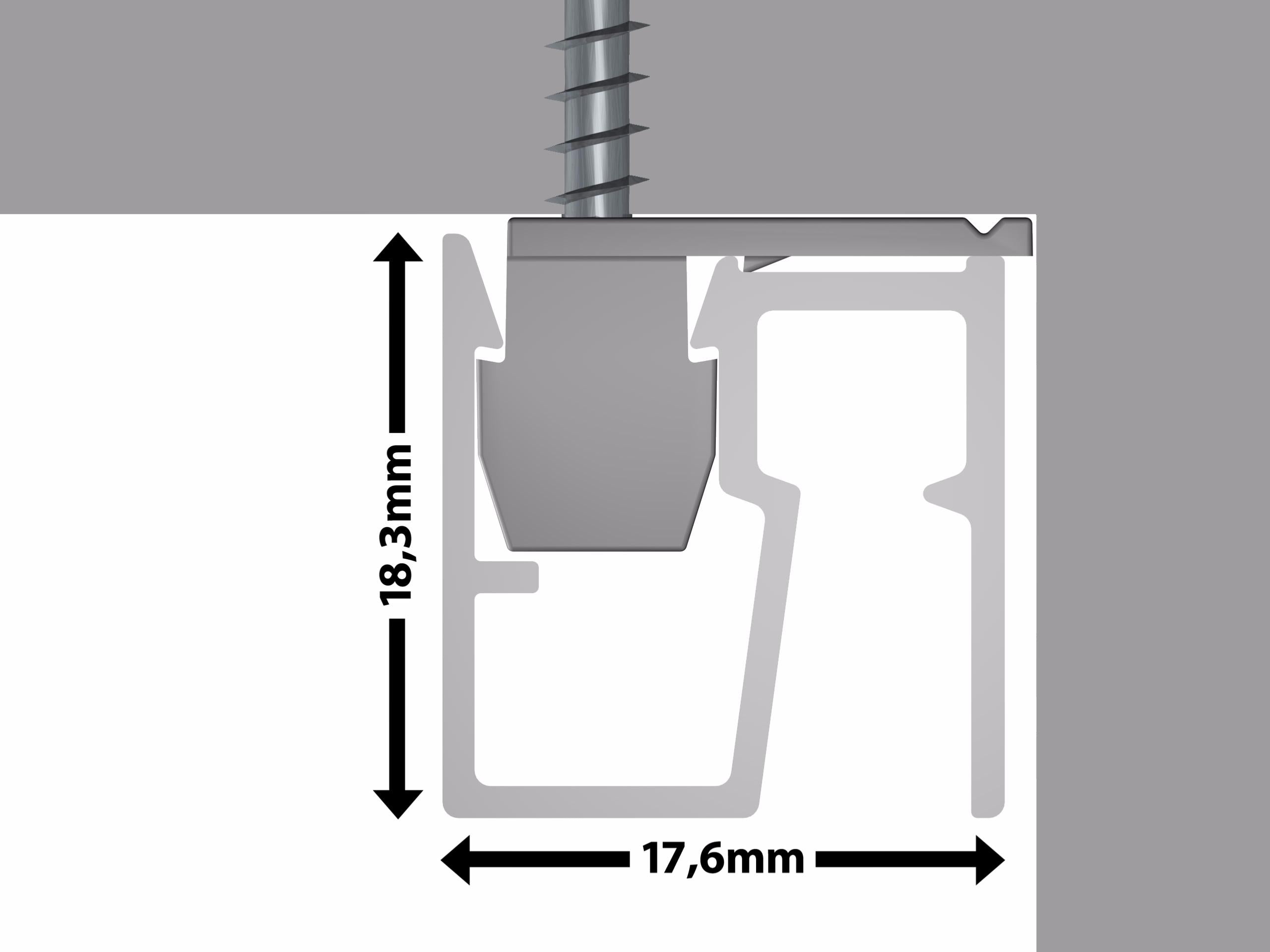 Rail cimaise Click Plafond R40 - 200cm Newly