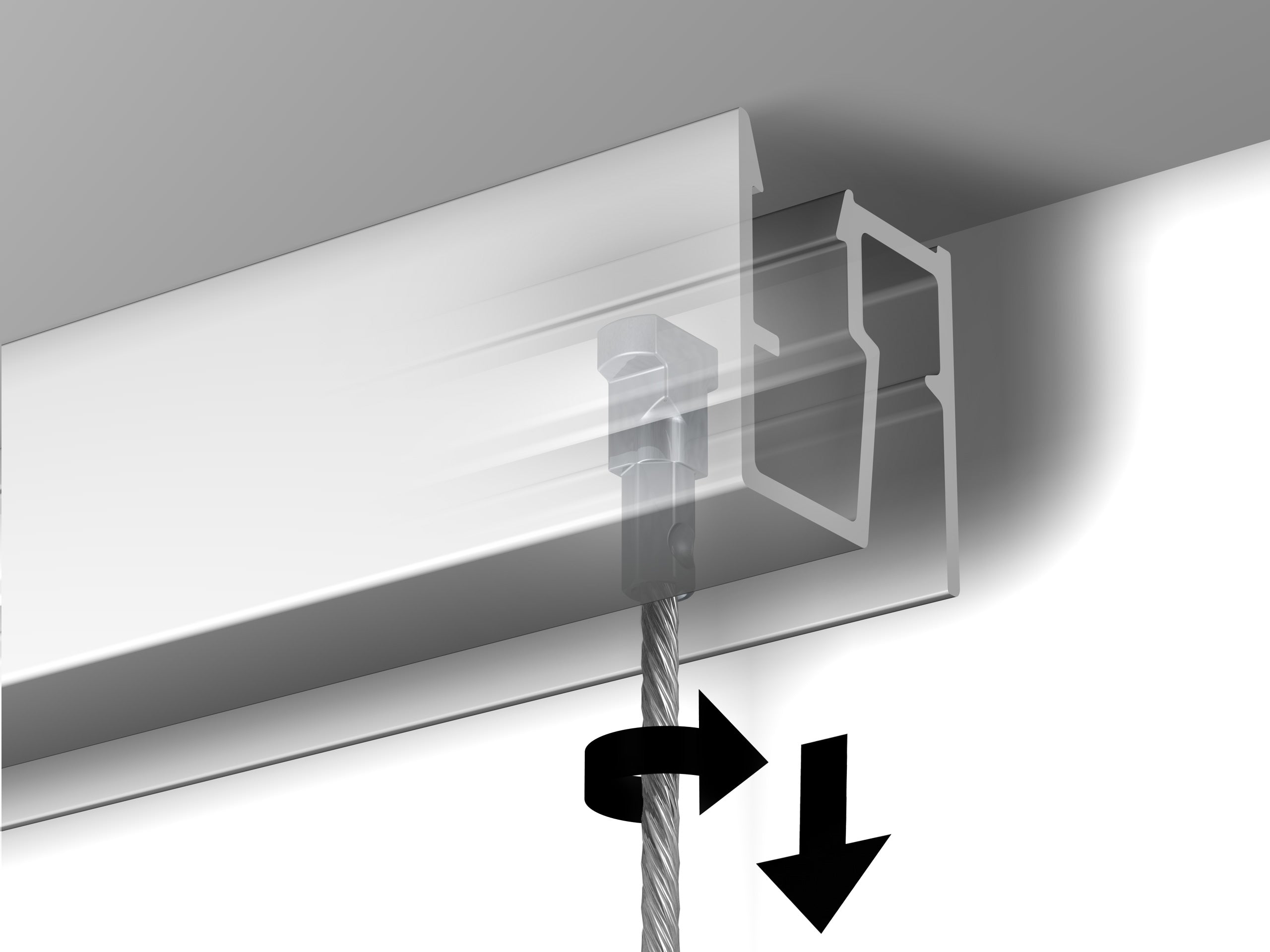 Rail cimaise Click plafond R40 - 200cm Newly