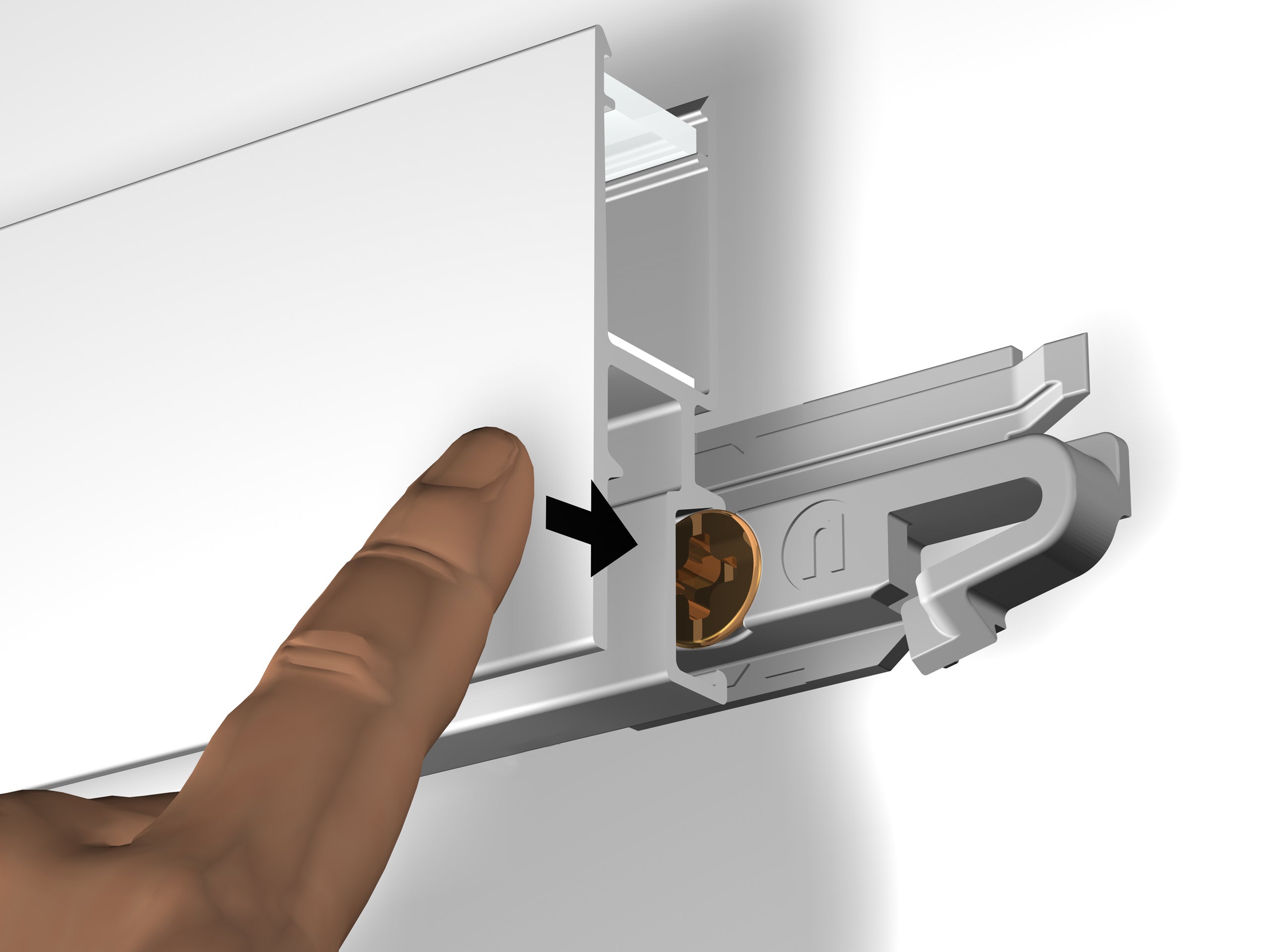 Cimaise avec éclairage indirect R35 Blanc Brut à peindre + diffuseur 200cm - accrochage tableau Newly