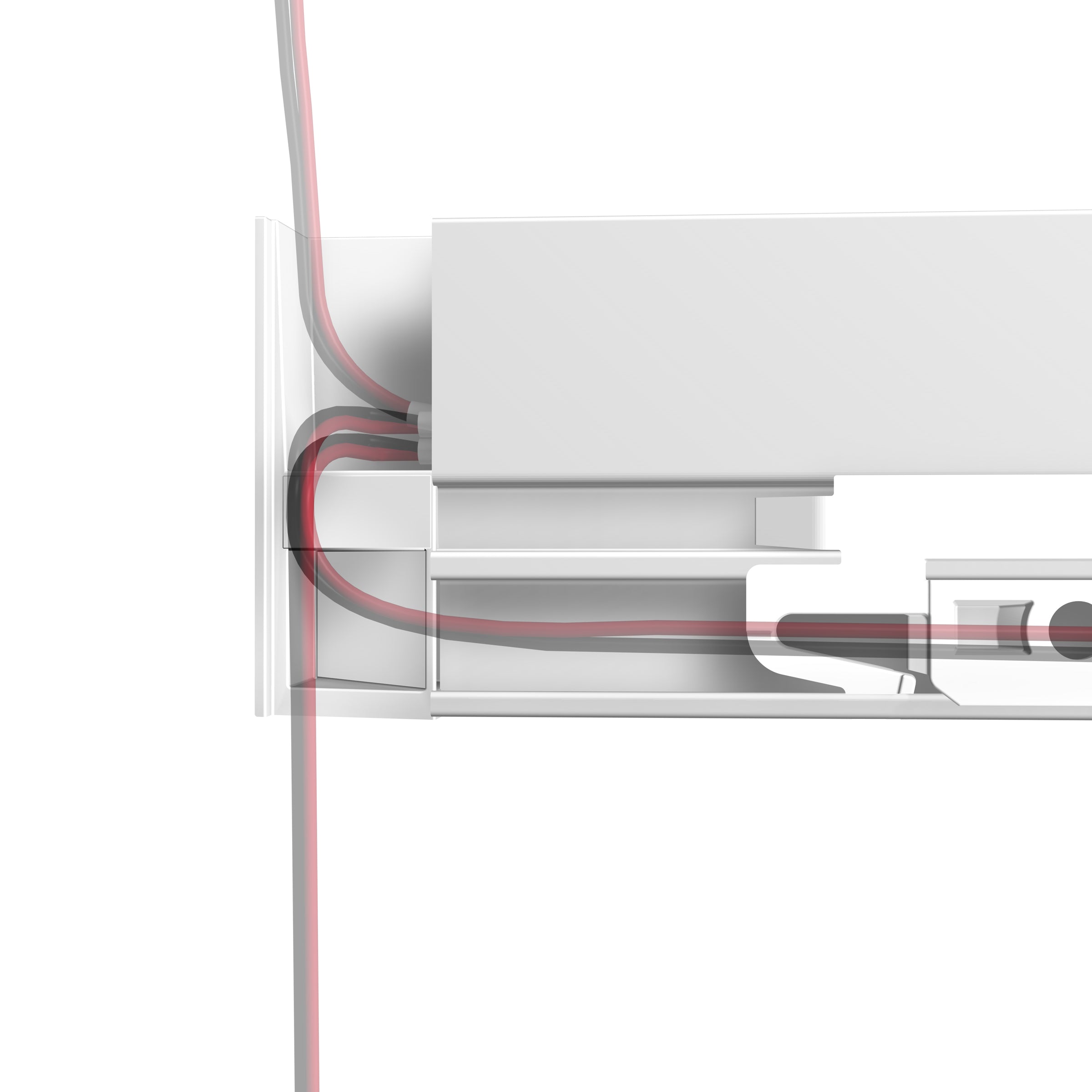 Cimaise avec éclairage indirect R35 Blanc Brut à peindre + diffuseur 200cm - accrochage tableau Newly