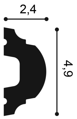 Moldura de pared Orac Decor P1020 - 5 x 2,5 x 200 cm (alto x ancho) - moldura decorativa de poliuretano