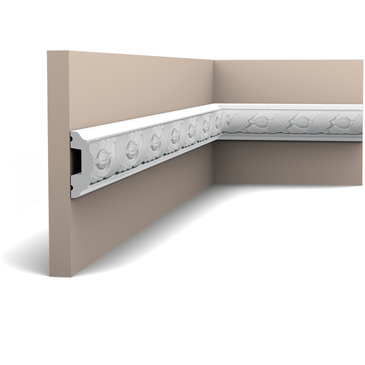 P1020 Cimaise murale Orac Decor - 5x2,5x200cm (h x p x L) - moulure décorative polyuréthane