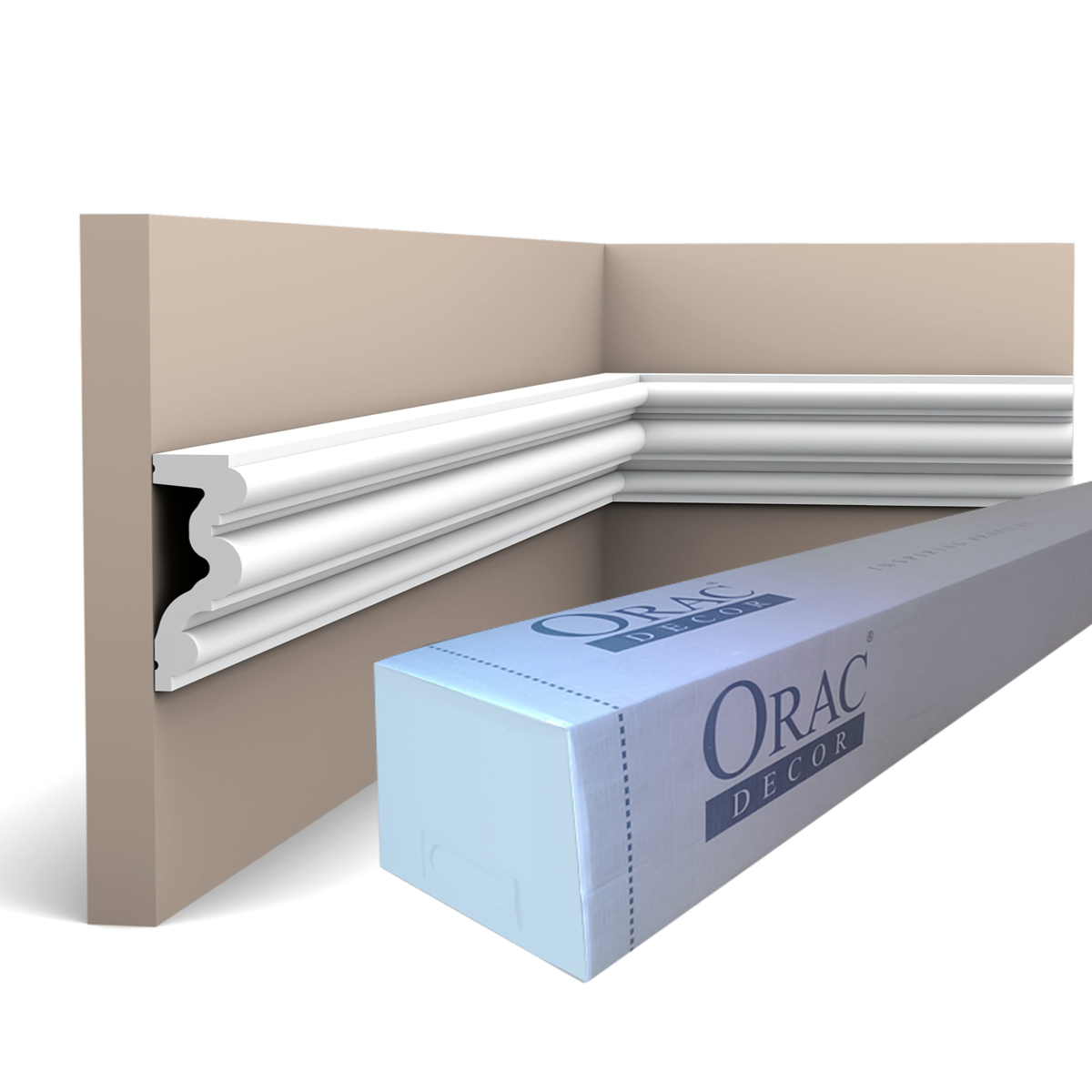 P4025 AUTOIRE Cimaise murale Orac Decor - 8,3x3,4x200cm ( h x p x L) - moulure décorative polyuréthane