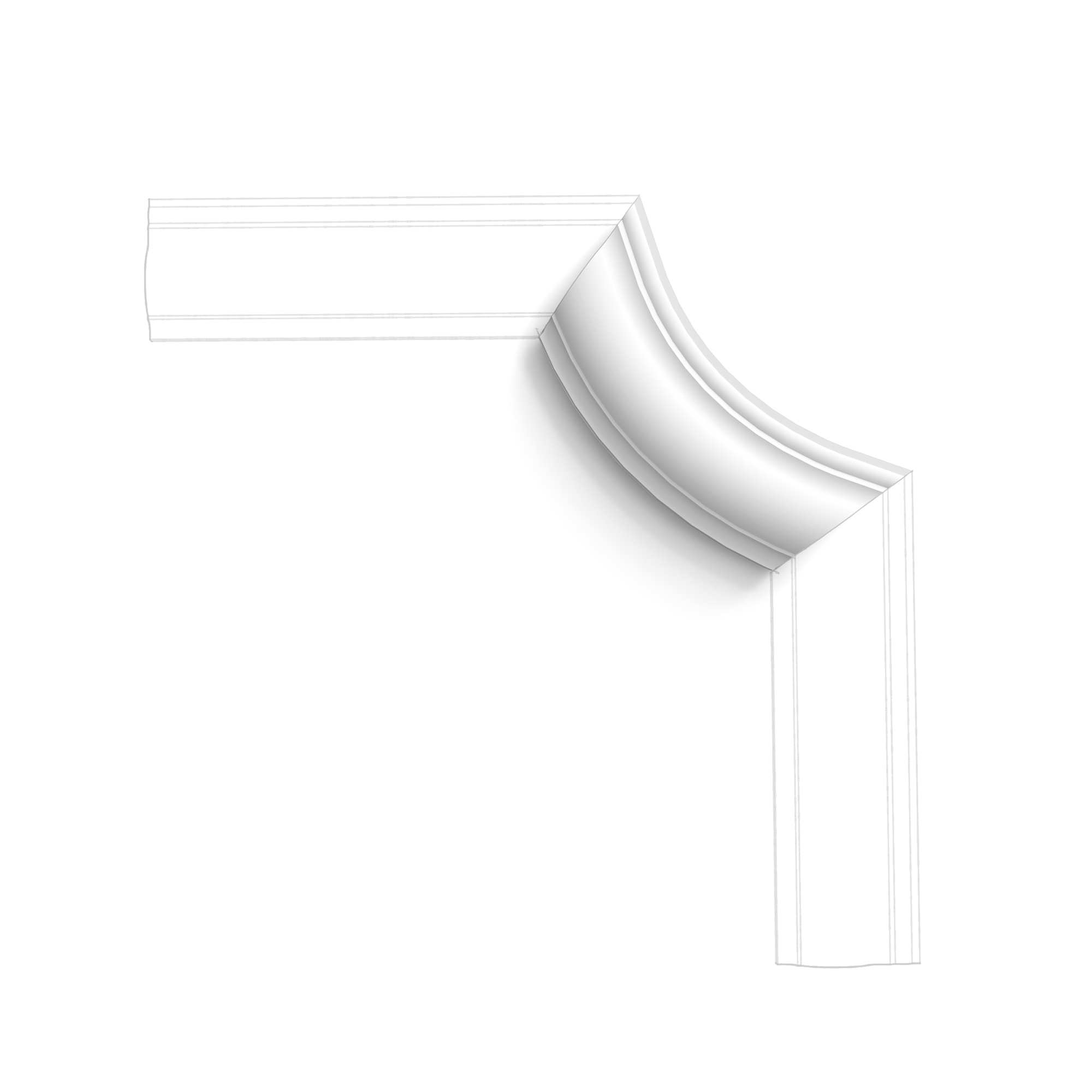 P801C Coin cimaise Orac Decor - 8,5x2,5x8,5cm (h x p x L) - élément décoratif polymère