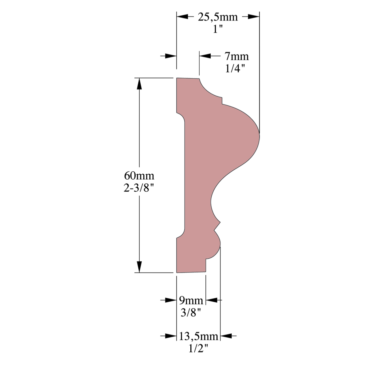 Cimaise / Moulure Cimaises et Plus M02- 6x2,5x200cm (h x p x L) - moulure décorative polyuréthane