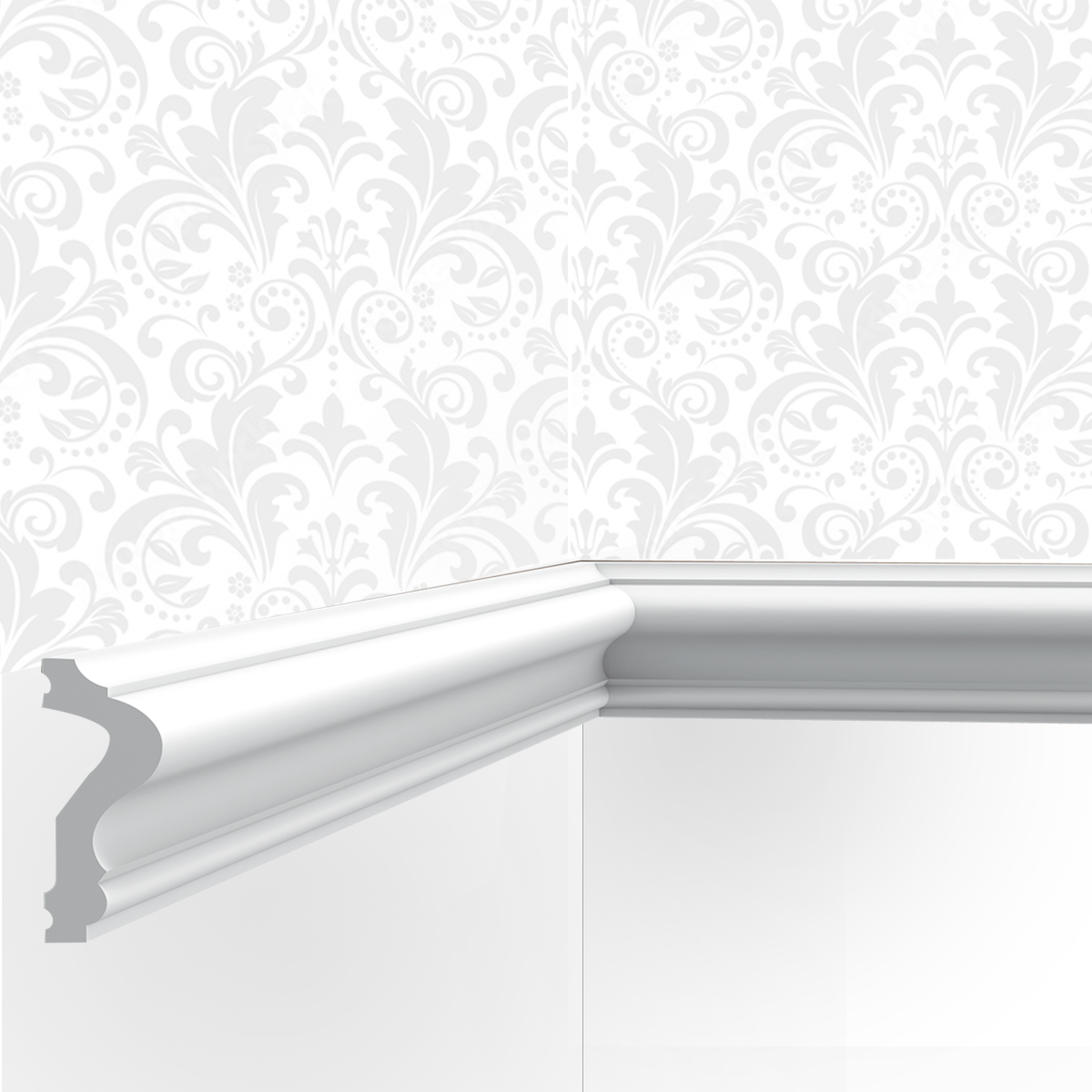 Cimaise / Moulure Cimaises et Plus M02- 6x2,5x200cm (h x p x L) - moulure décorative polyuréthane
