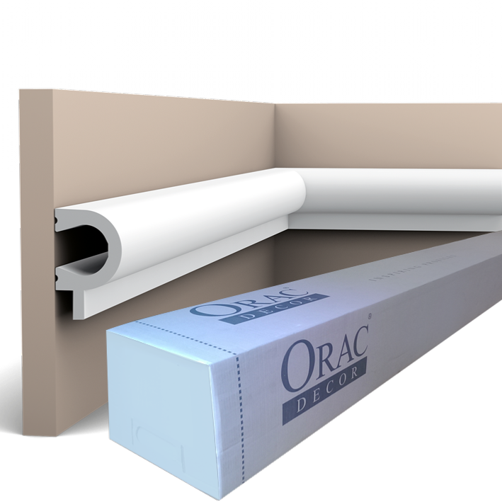 PX169 Profil Base pour Lambris Orac Decor - 3,5x5,5x200cm (h x p x L) - moulure décorative polymère