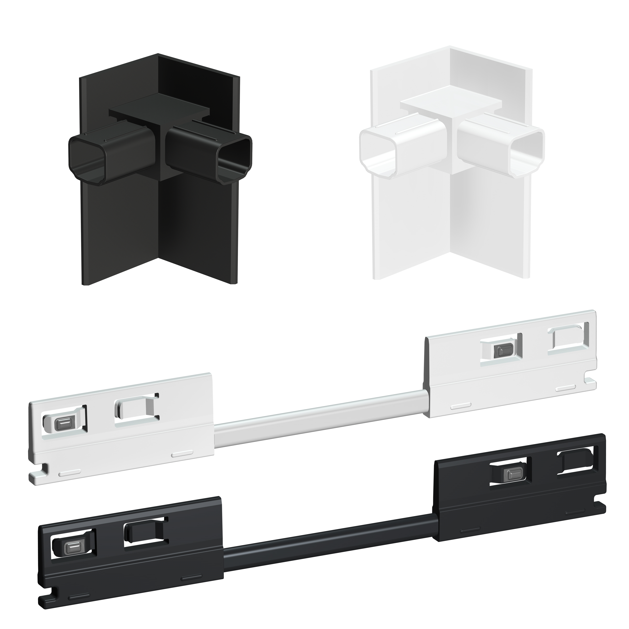 Flexible Corner Electrical Connector Illume Duo Rail - Picture hanging and lighting