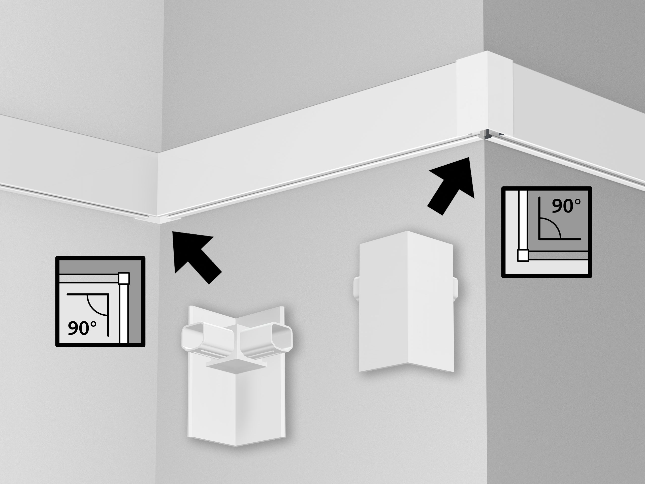 Raccord d'angle Illume Duo Rail - Accrochage éclairage Artiteq