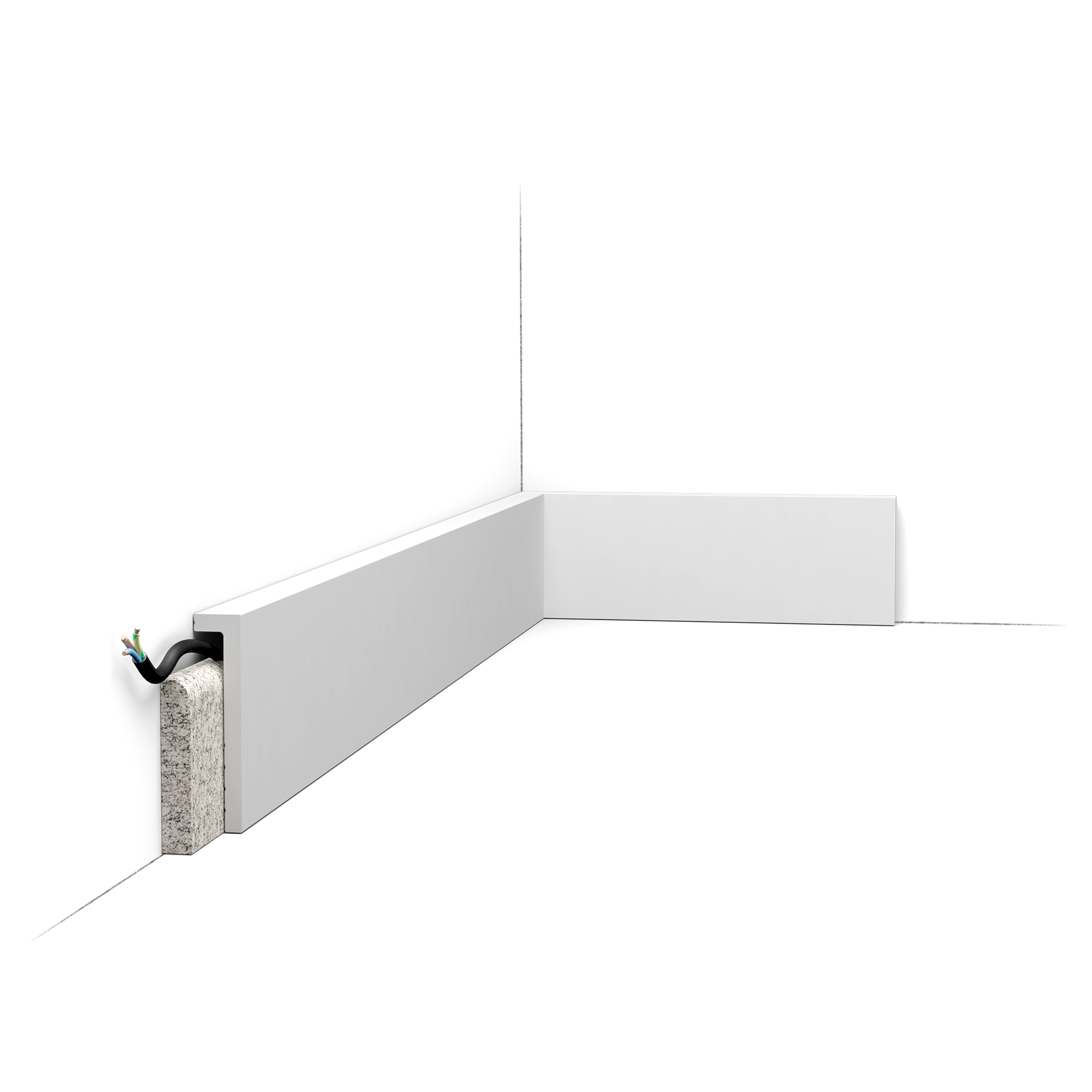Pack of 10 meters of SX171 renovation skirting boards with glue - Orac x Picture rails and more