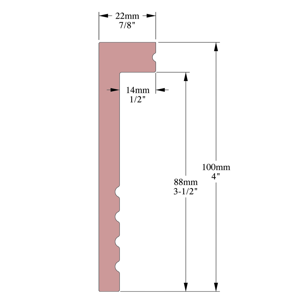 Plinthe décorative Cimaises et Plus P01 - 10x2,2x200cm (h x p x L) - moulure décorative polyuréthane