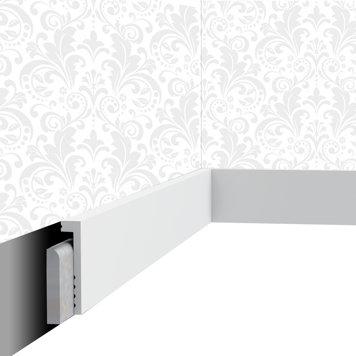Plinthe décorative Cimaises et Plus P01 - 10x2,2x200cm (h x p x L) - moulure décorative polyuréthane