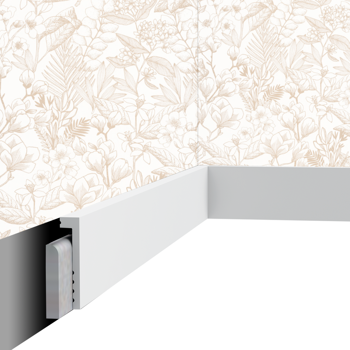 Plinthe décorative Cimaises et Plus P01 - 10x2,2x200cm (h x p x L) - moulure décorative polyuréthane