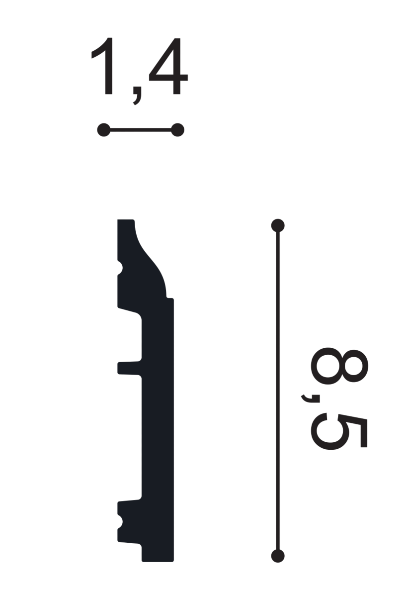 SX172 Plinthe Orac Decor - 8,5x1,4x200cm (h x p x L) - plinthe décorative polymère