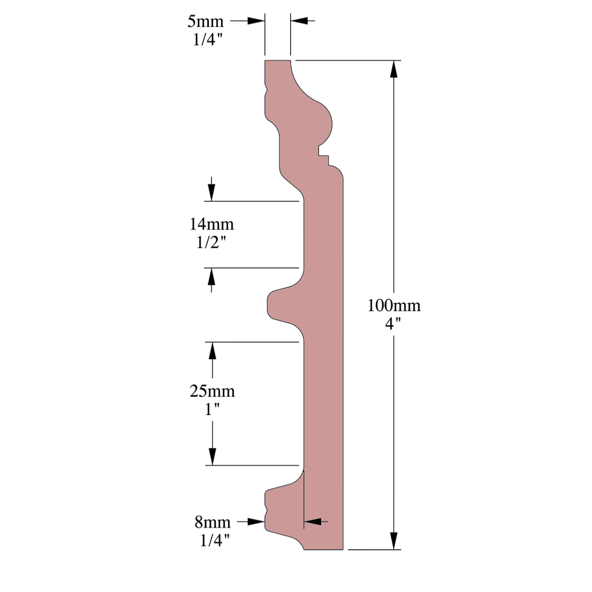 Plinthe décorative Cimaises et Plus P02 - 10 x1,6x200cm (h x p x L) - moulure décorative polyuréthane