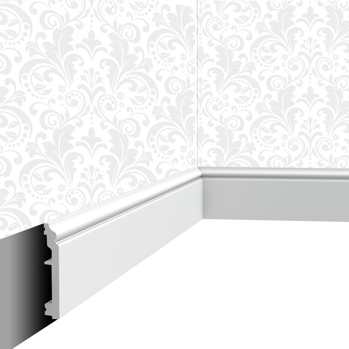 Plinthe décorative Cimaises et Plus P02 - 10 x1,6x200cm (h x p x L) - moulure décorative polyuréthane