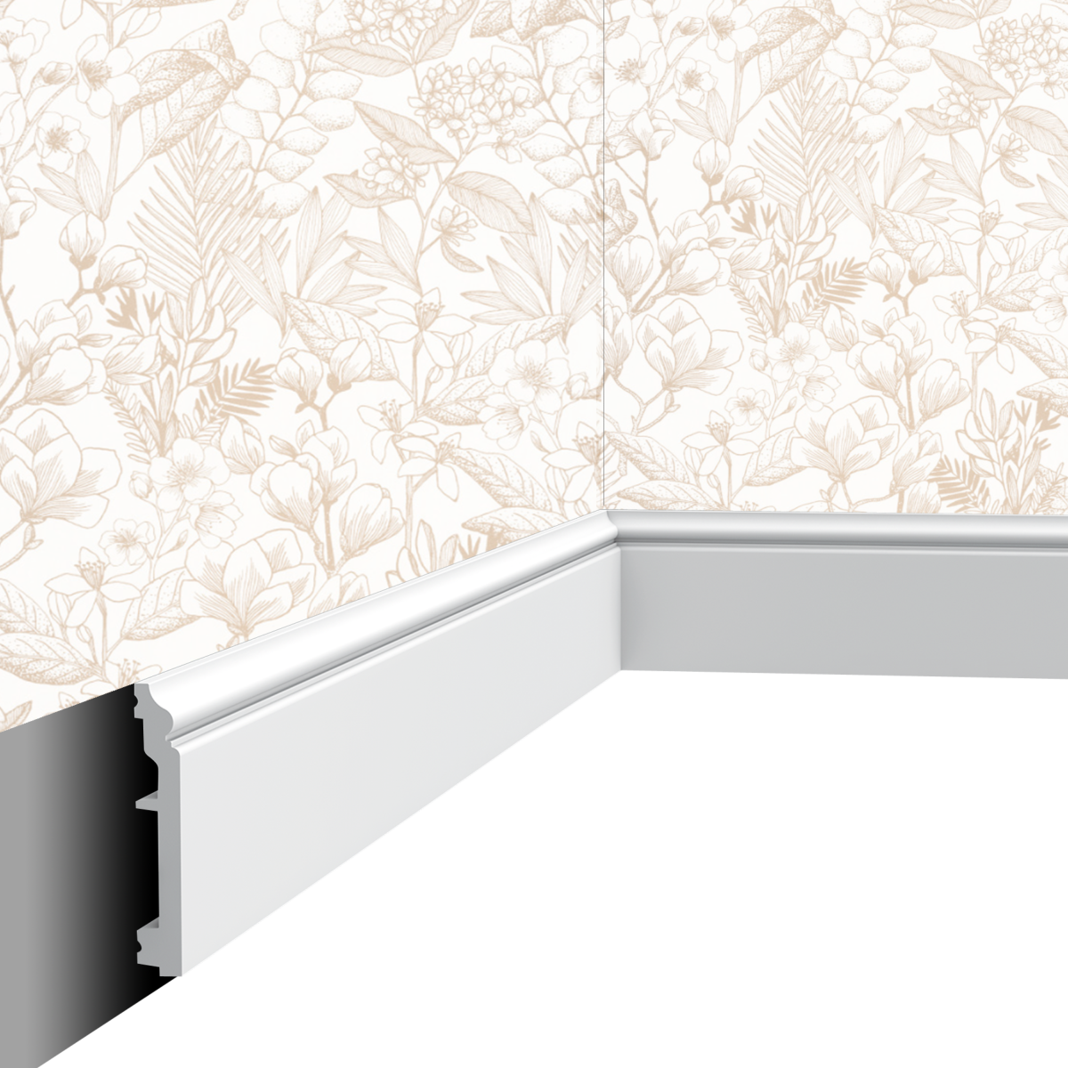 Plinthe décorative Cimaises et Plus P02 - 10 x1,6x200cm (h x p x L) - moulure décorative polyuréthane