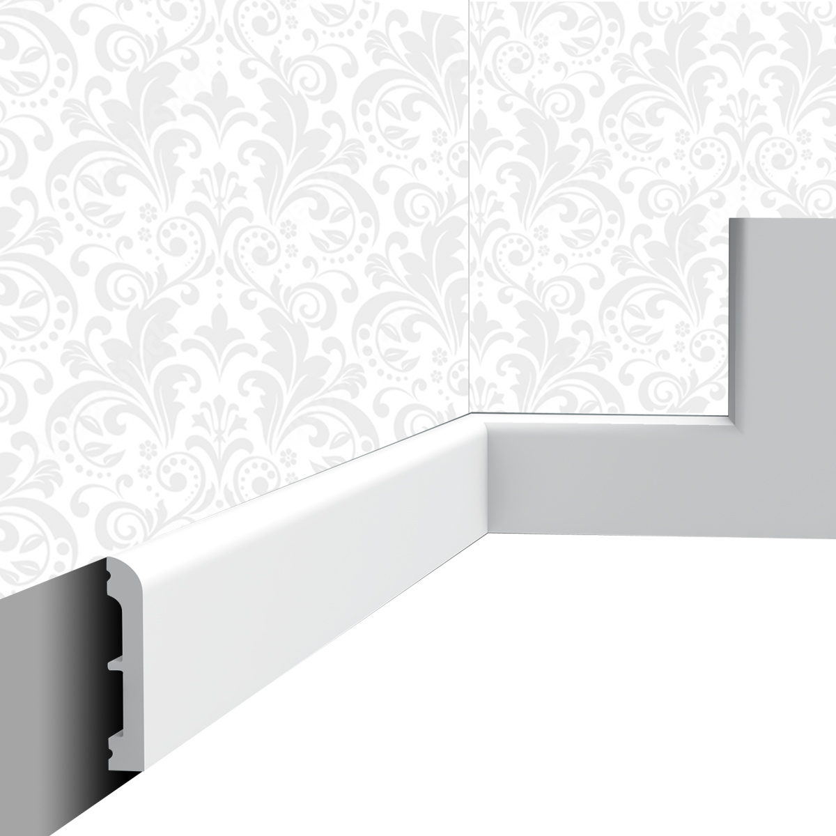 Plinthe décorative Cimaises et Plus P03 - 7,5x1,3x200cm (h x p x L) - moulure décorative polyuréthane