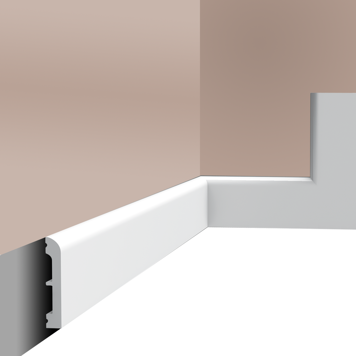 Plinthe décorative Cimaises et Plus P03 - 7,5x1,3x200cm (h x p x L) - moulure décorative polyuréthane
