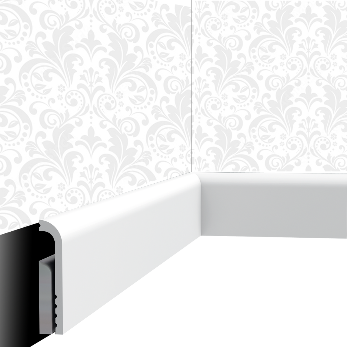 Plinthe décorative Cimaises et Plus P04 - 12x2,5x200cm (h x p x L) - moulure décorative polyuréthane