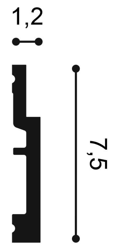 SX187 Plinthe Orac Decor - 7,5x1,2x200cm (h x p x L) - plinthe décorative polymère