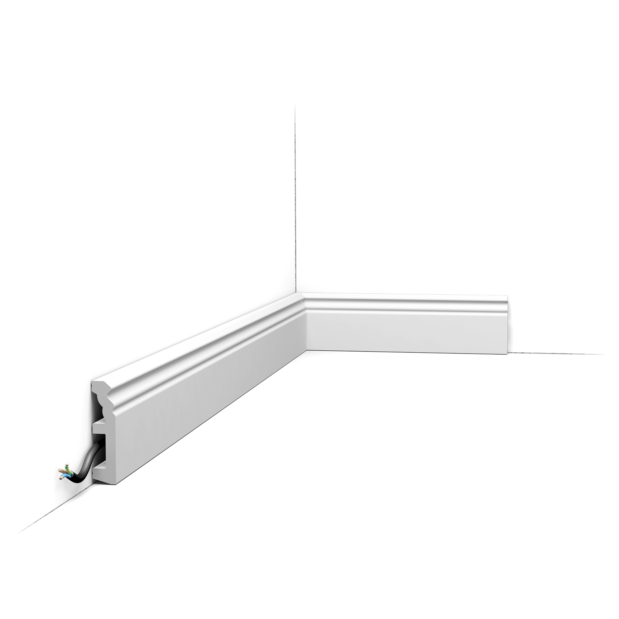 Pack 10 mètres Plinthes SX195 avec colle - Orac x Cimaises-et-plus - 8 x 1,9 x200cm (h x p x L) - plinthe décorative polymère