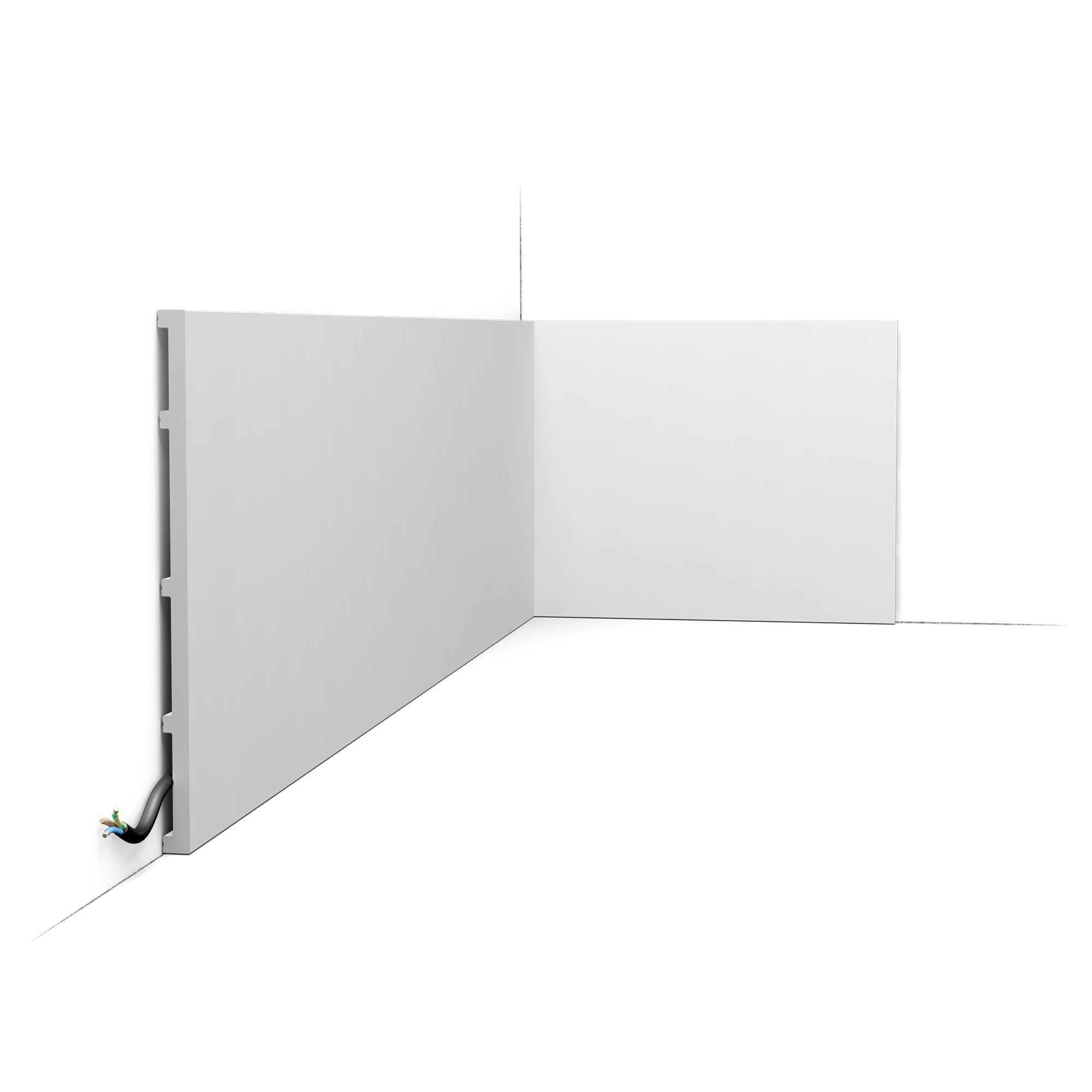 SX207 Zócalo decorativo Orac SQUARE - 25 x 1,3 x 200 cm (alto x ancho x profundidad) - zócalo decorativo de polímero