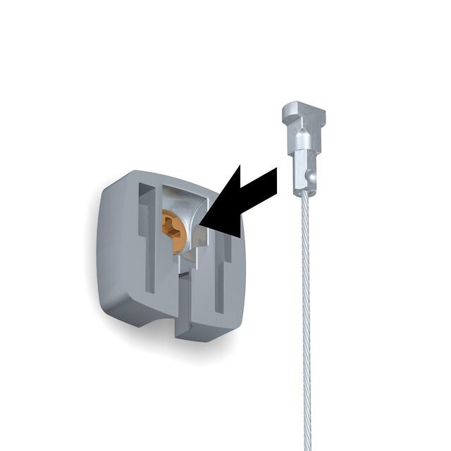 Set d'accrochage solo avec câble métallique 1mm et crochet - Uniq-Hanger Artiteq