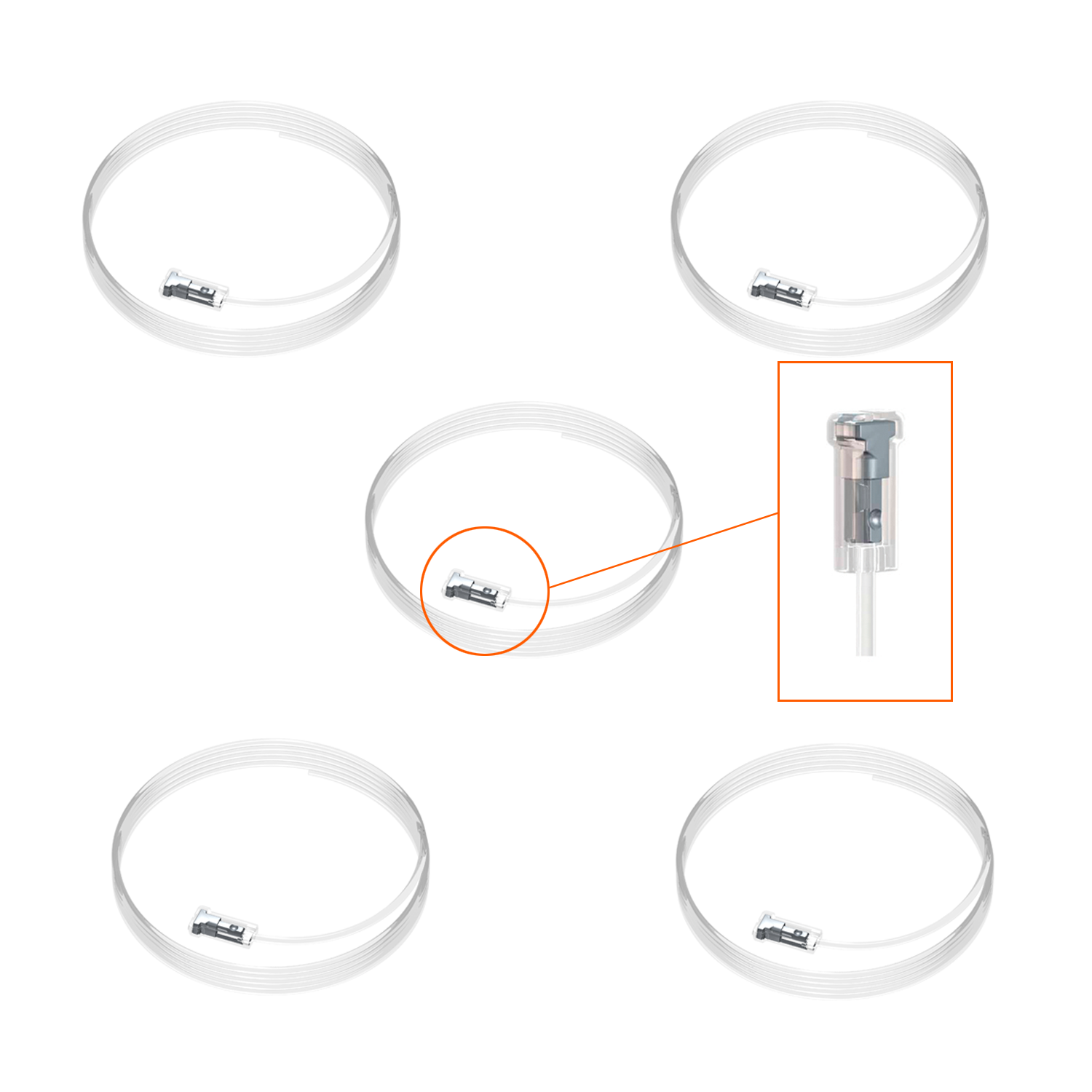 Paquete de 5 alambres Cliq2Fix de Perlon Twister de 2 mm - Accesorio para riel de cuadros Artiteq