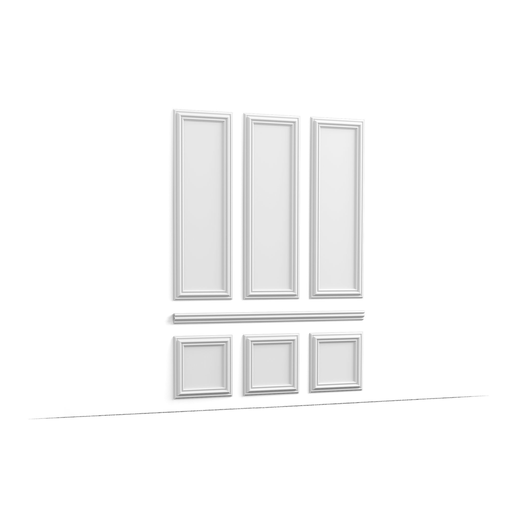 Kit Encadrement Soubassement AUTOIRE - 3 grands panneaux + 3 petits panneaux + 1 cimaise - Orac Decor