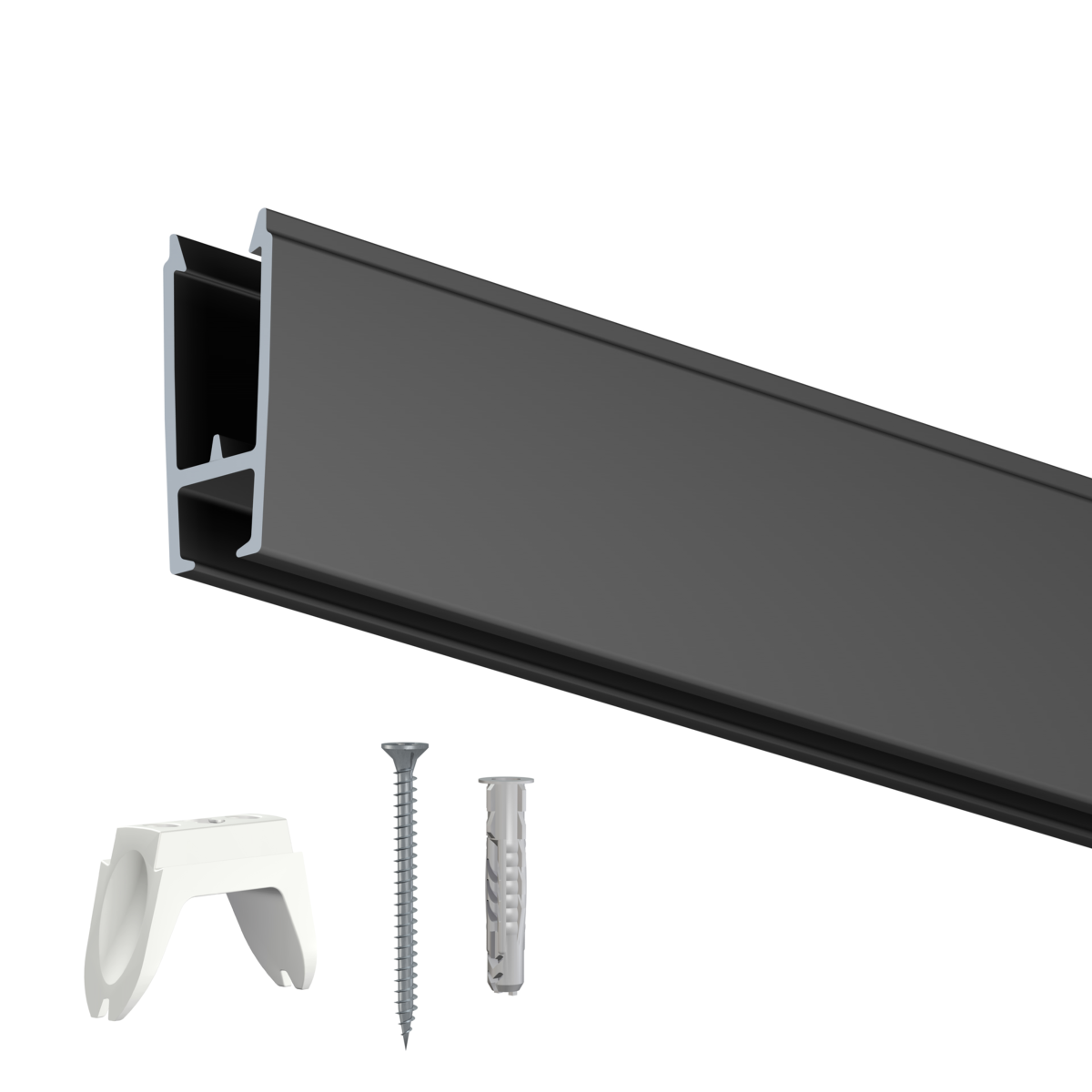 Cimaises XPO Rail 200cm + clips + vis et chevilles multimatériaux - Cimaise Tableau Artiteq