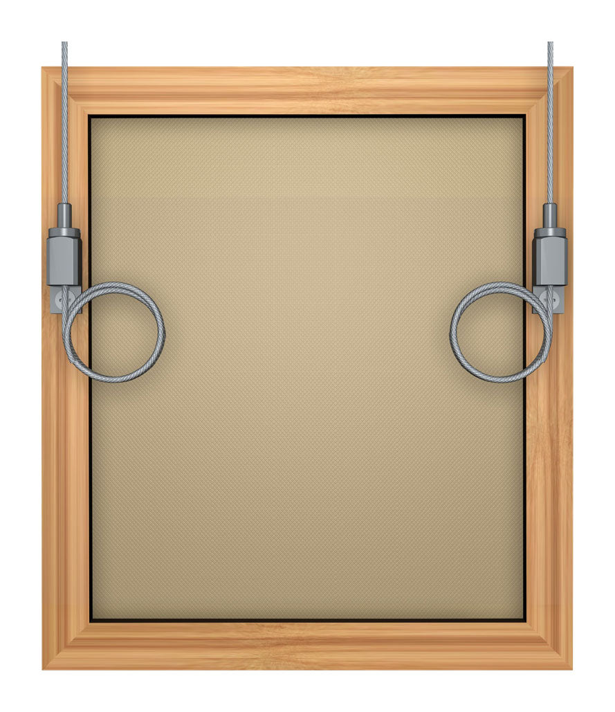 Pack de 2 Attaches autobloquantes à visser pour câble acier 1-1.5mm Artiteq - pour cadre en bois