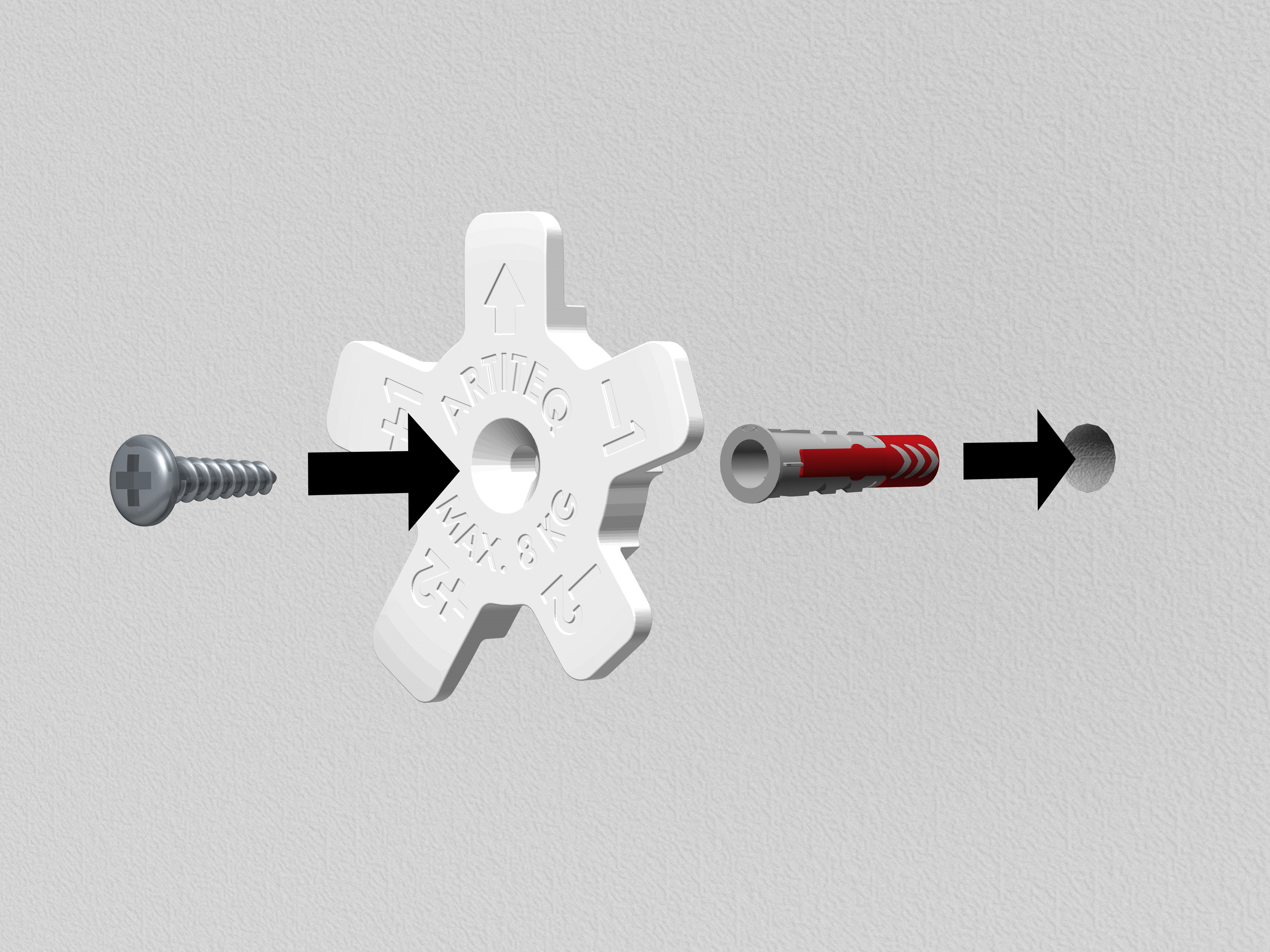 Pack 4 supports muraux pour plaques Dibond - Accessoire Cimaise Artiteq