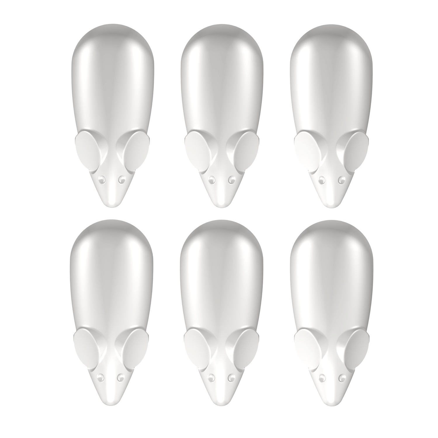 Pack de 6 aimants blancs Mouse Magnets pour Picture Mouse