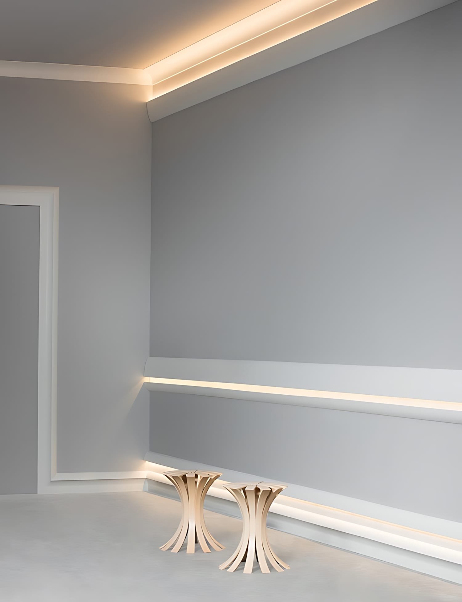 C373 Corniche Eclairage Indirect Polyuréthane Orac Decor Luxxus Antonio Ulf Moritz - 8x5cm (h x p)