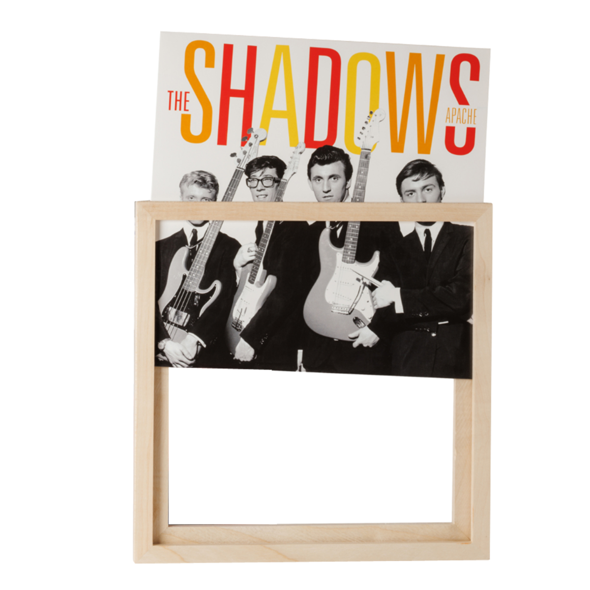 Cadre porte disque vinyle bois naturel - accrocher vos pochettes de vinyle au mur.