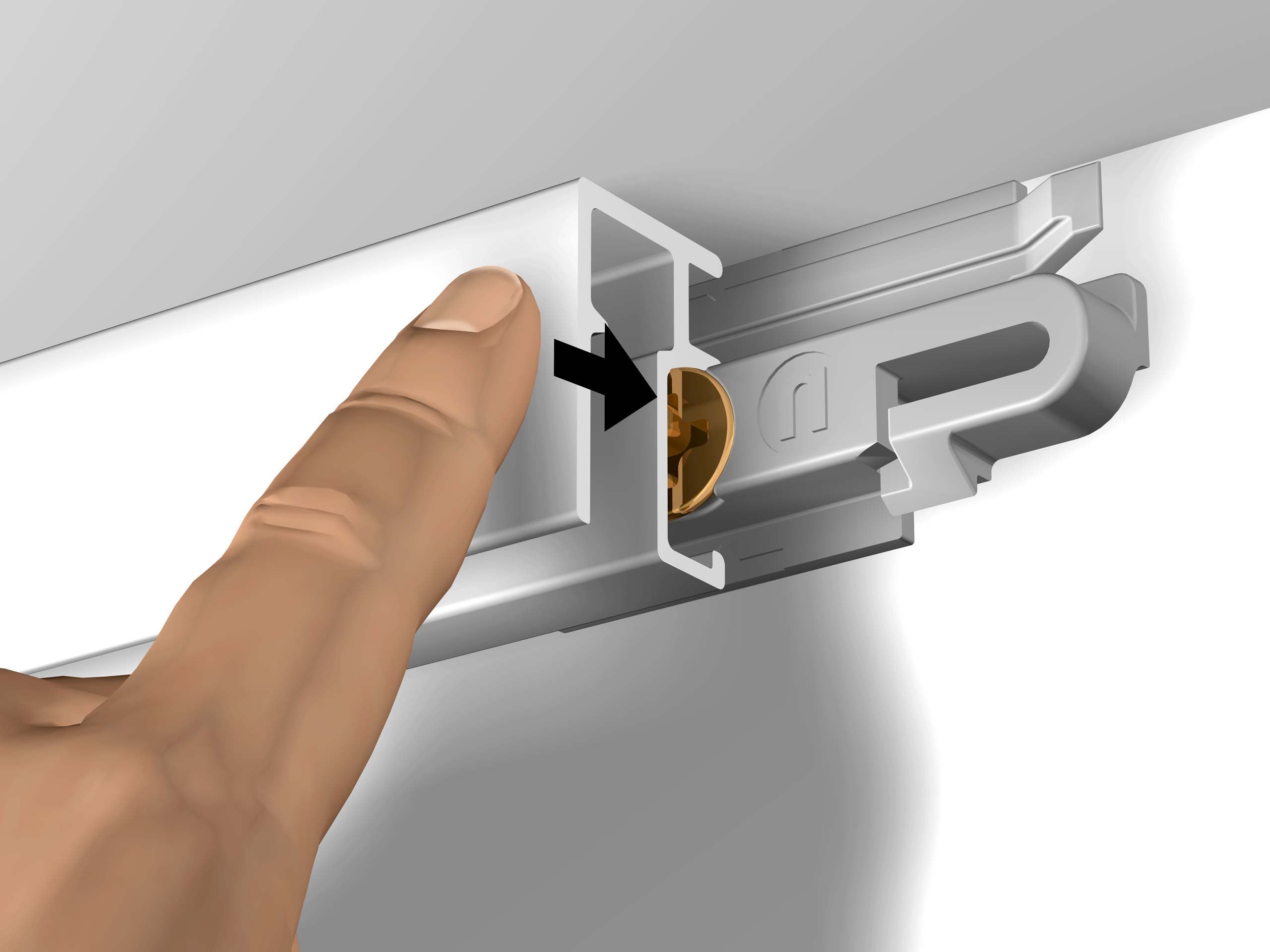 Cimaise Mini-Click Rail R10 200cm + clips de fixation + vis & chevilles multimatériaux - Cimaise Tableau Newly