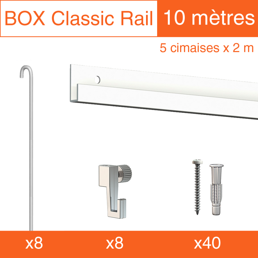 Cimaise Box Artiteq Classic ÉCO + tiges - Kit accrochage tableau