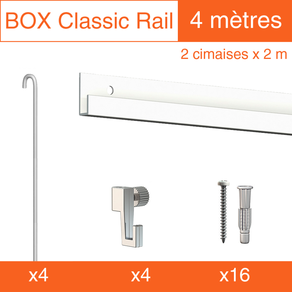 Cimaise Box Artiteq Classic ÉCO + tiges - Kit accrochage tableau