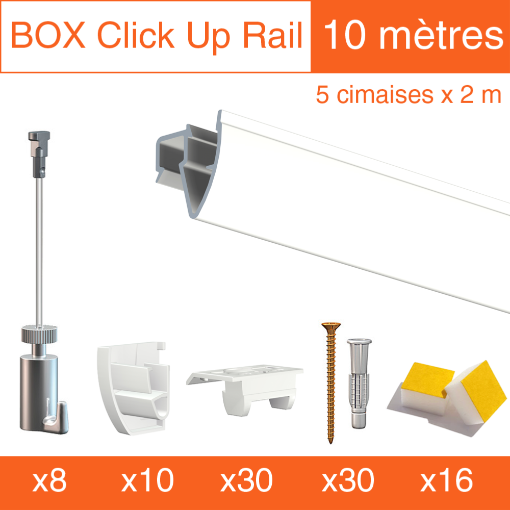 Cimaise Box Artiteq Click Up Plafond PREMIUM - Kit accrochage tableau