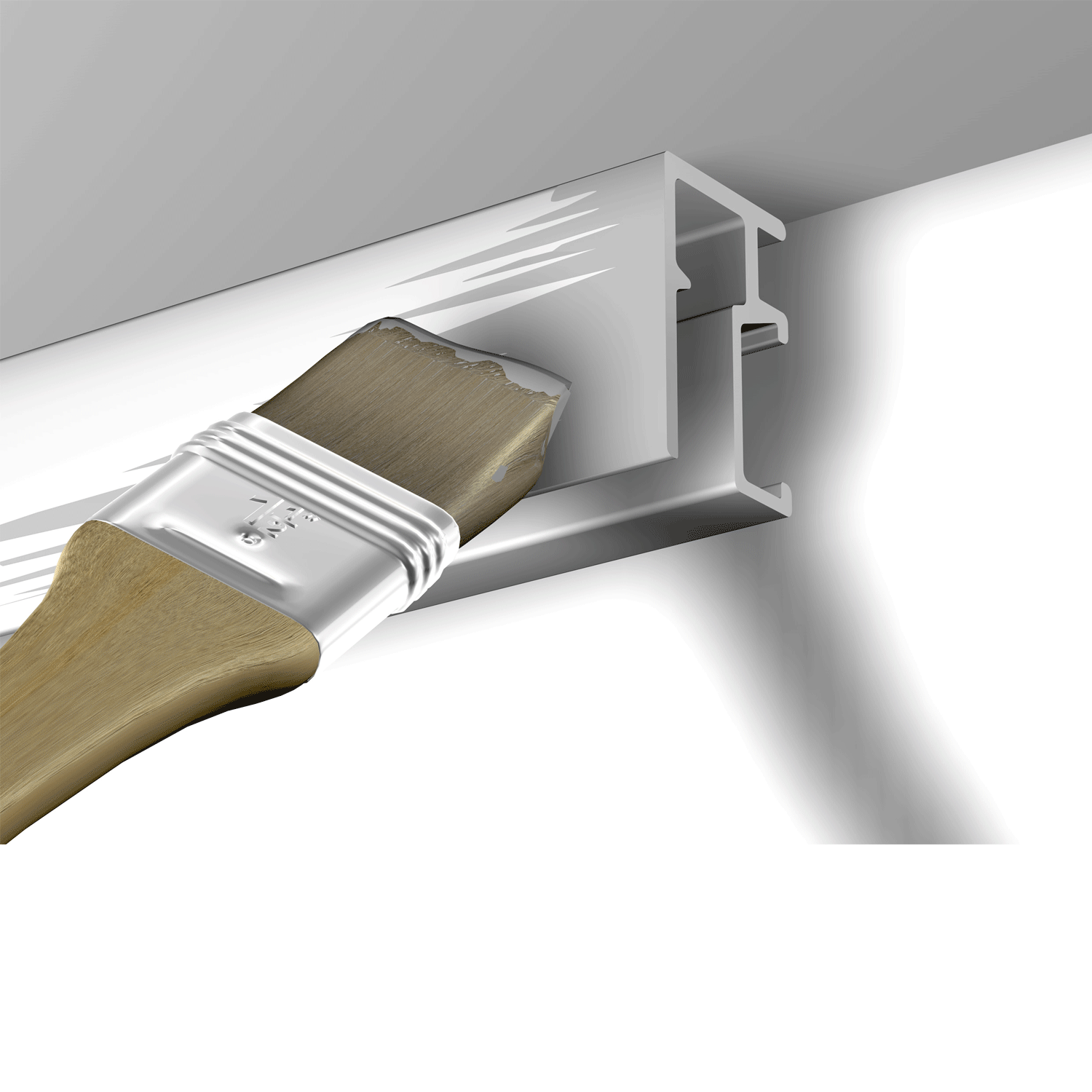 Cimaise Mini-Click Rail R10 200cm + clips de fixation + vis & chevilles multimatériaux - Cimaise Tableau Newly