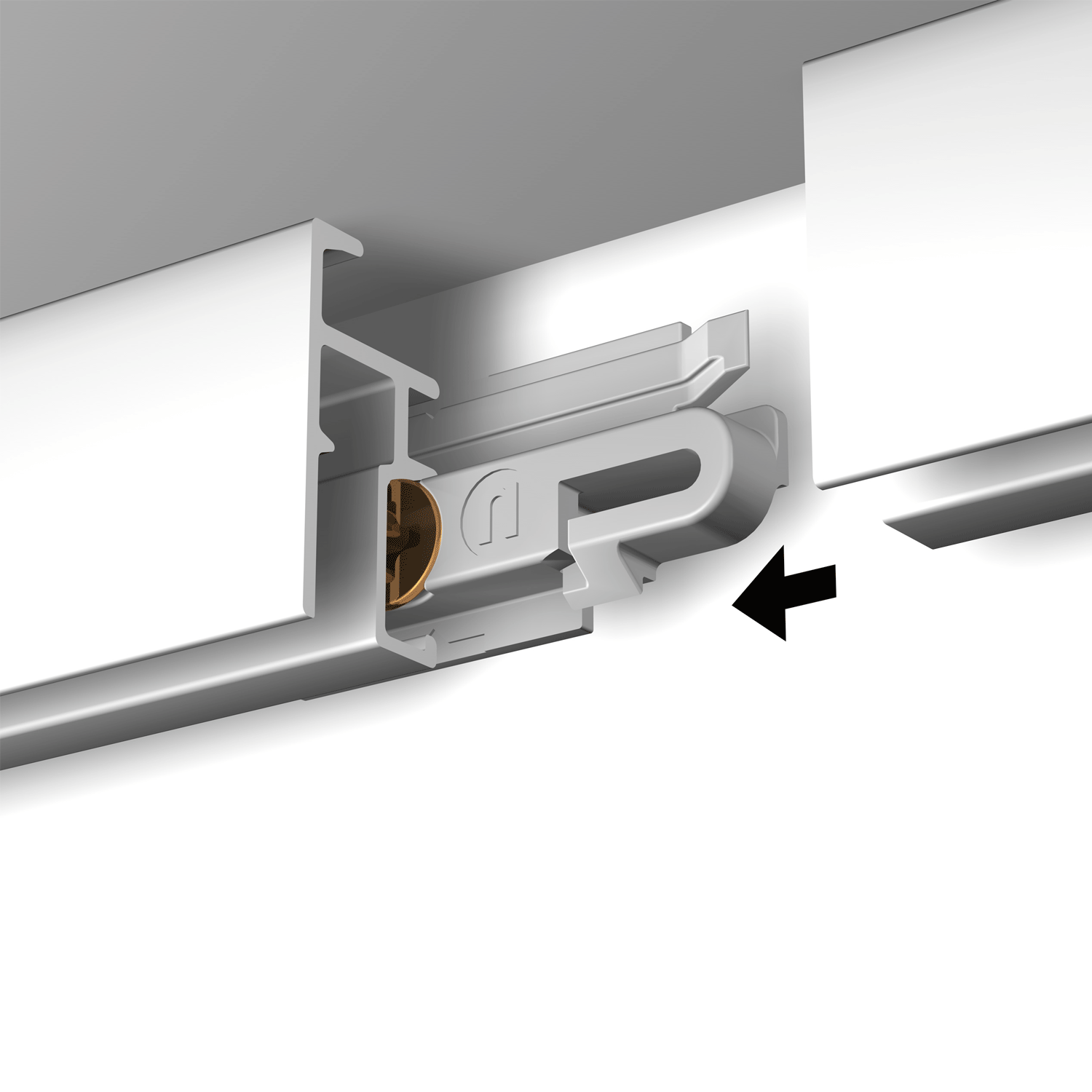 Cimaise Mini-Click Rail R10 200cm + clips de fixation + vis & chevilles multimatériaux - Cimaise Tableau Newly
